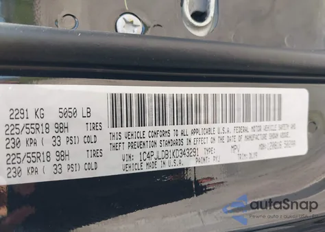 2019 Jeep Cherokee Limited Fwd из США, поврежденный, VIN 1C4PJLDB1KD343291